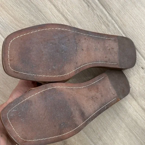 Sam Edelman Tan Leather Interlock Slide Mules - Picture 3 of 4